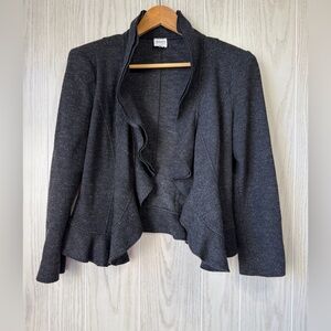 Armani Collezioni Italian Wool Ruffle Front Jacket Size 12 EUC